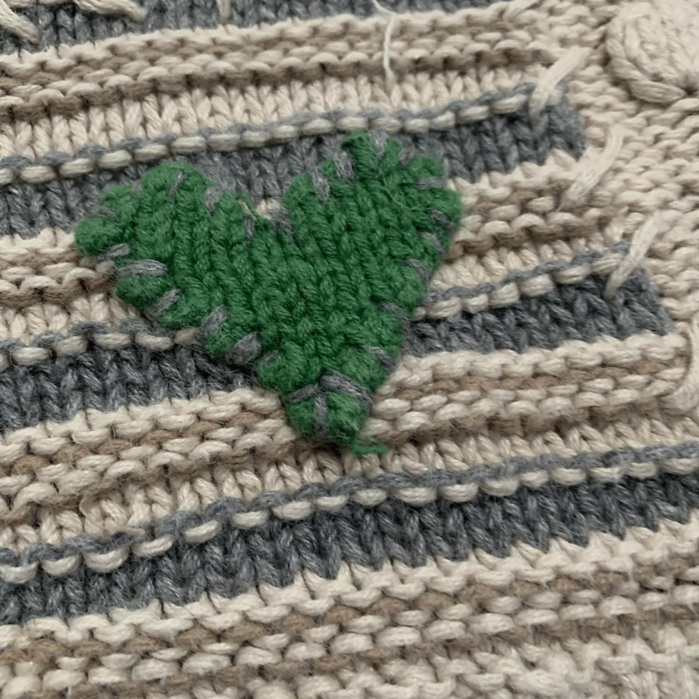 Vintage Baxter Wells Sweater 3D Embroidered Heart Flower Cottagecore Petite M - Picture 7 of 14